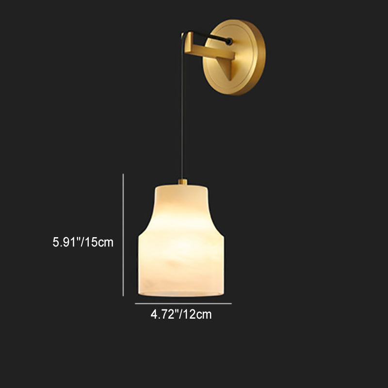 Chinese Copper Marble 1 - Light Wall Sconce Lamp