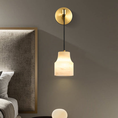 Chinese Copper Marble 1 - Light Wall Sconce Lamp