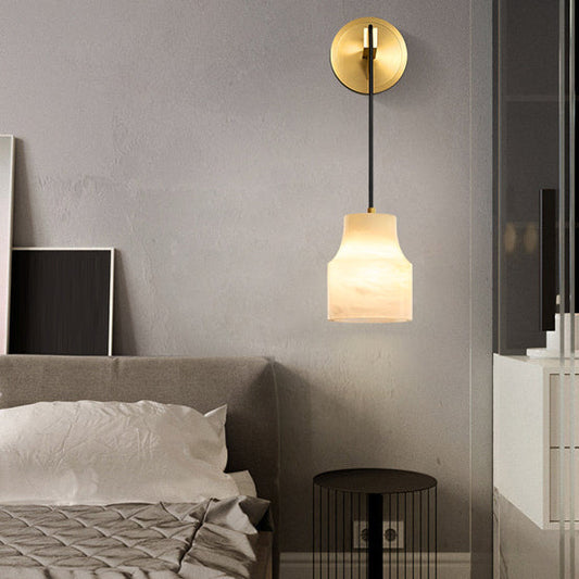 Chinese Copper Marble 1 - Light Wall Sconce Lamp