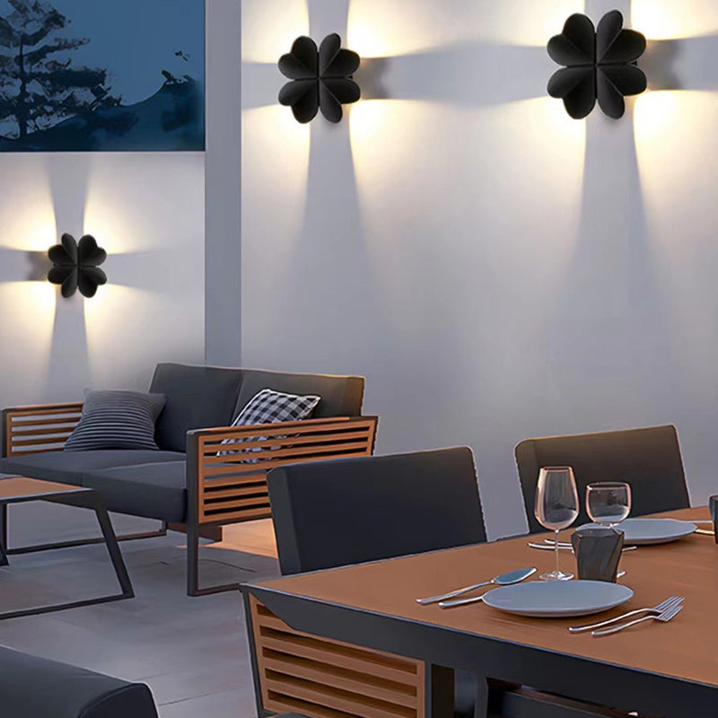 Four Leaf Clover Aluminum Waterproof LED Wall Sconce Lamp