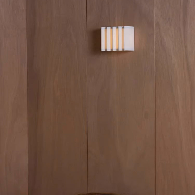 Modern Art Deco Rectangle Fabric LED Wall Sconce Lamp