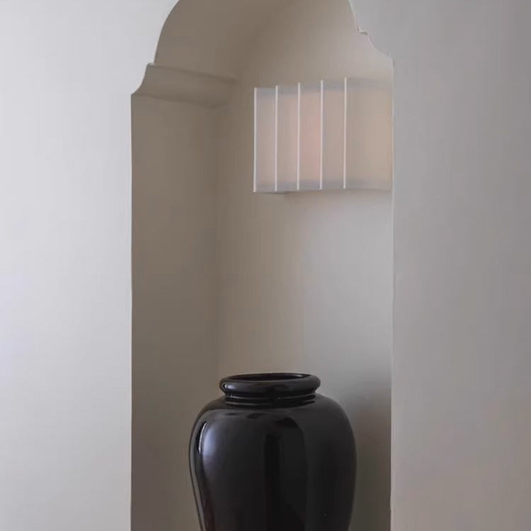 Modern Art Deco Rectangle Fabric LED Wall Sconce Lamp