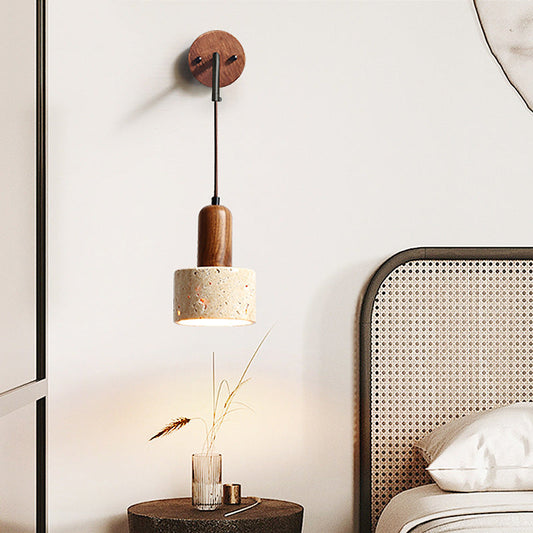 Simplicity Travertine Walnut 1 - Light Wall Sconce Lamp