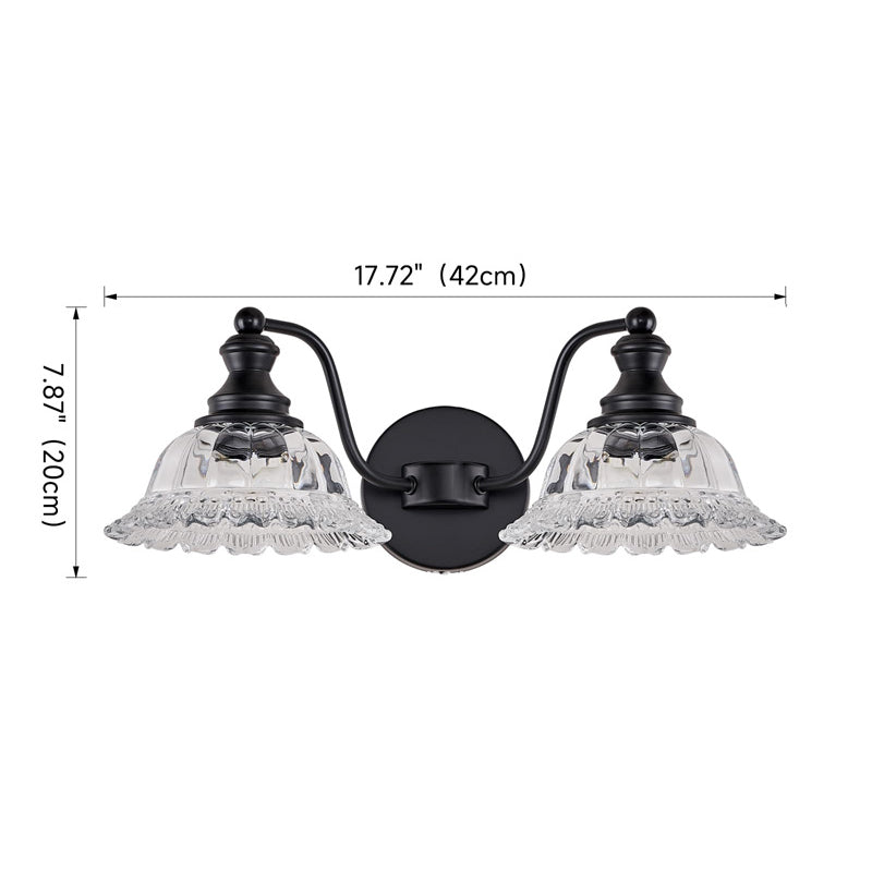 Nordic Petal Iron Glass 2 - Light Wall Sconce Lamp