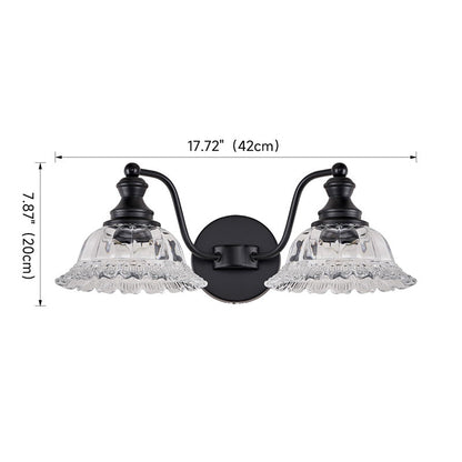 Nordic Petal Iron Glass 2 - Light Wall Sconce Lamp