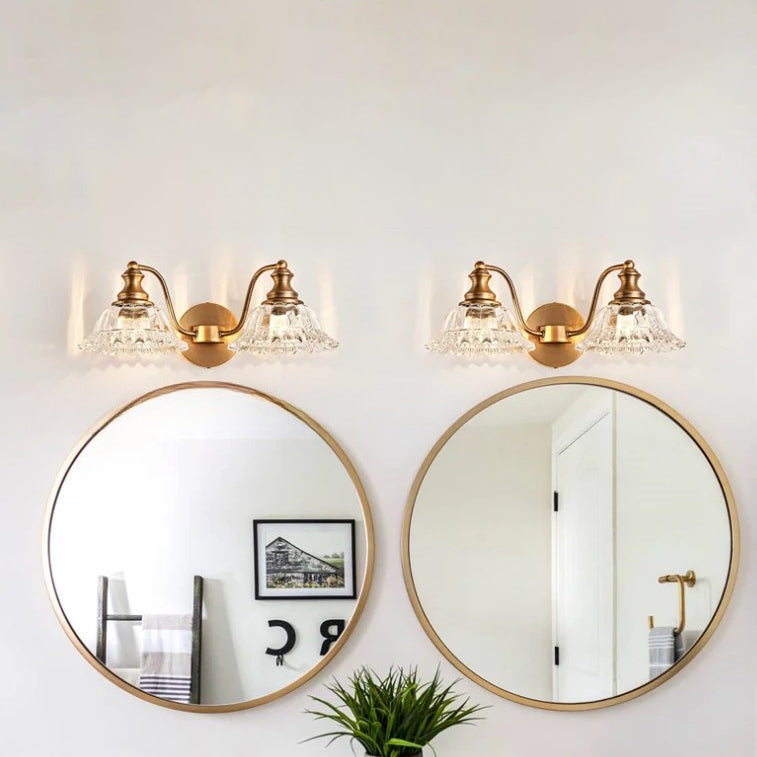 Nordic Petal Iron Glass 2 - Light Wall Sconce Lamp