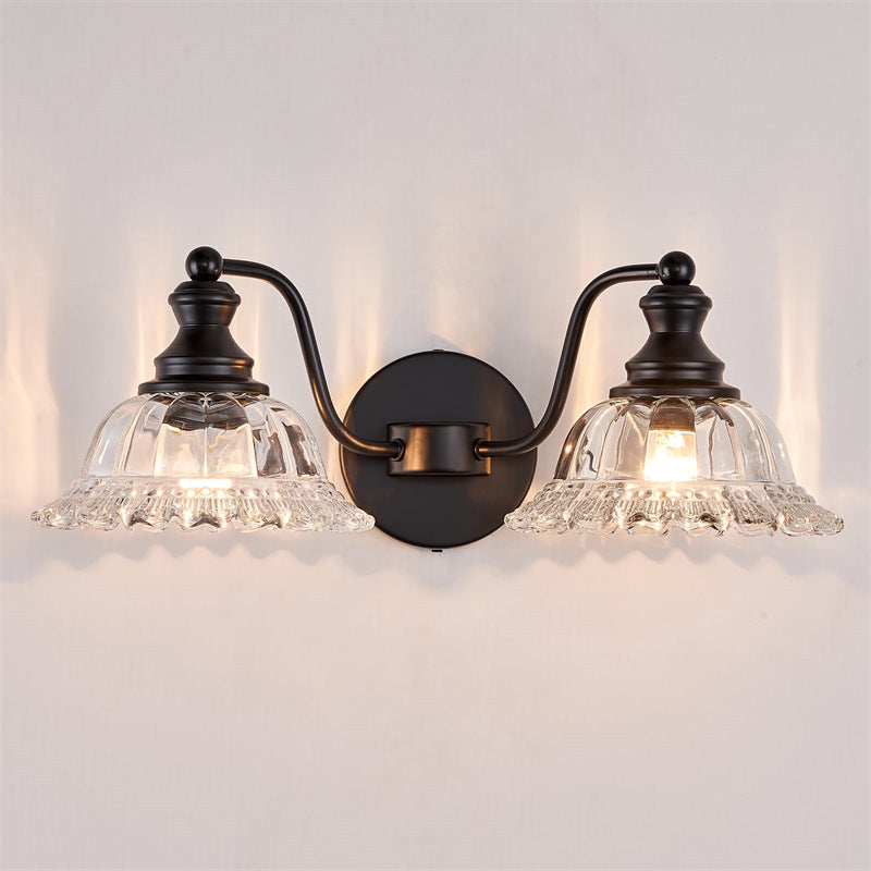 Nordic Petal Iron Glass 2 - Light Wall Sconce Lamp
