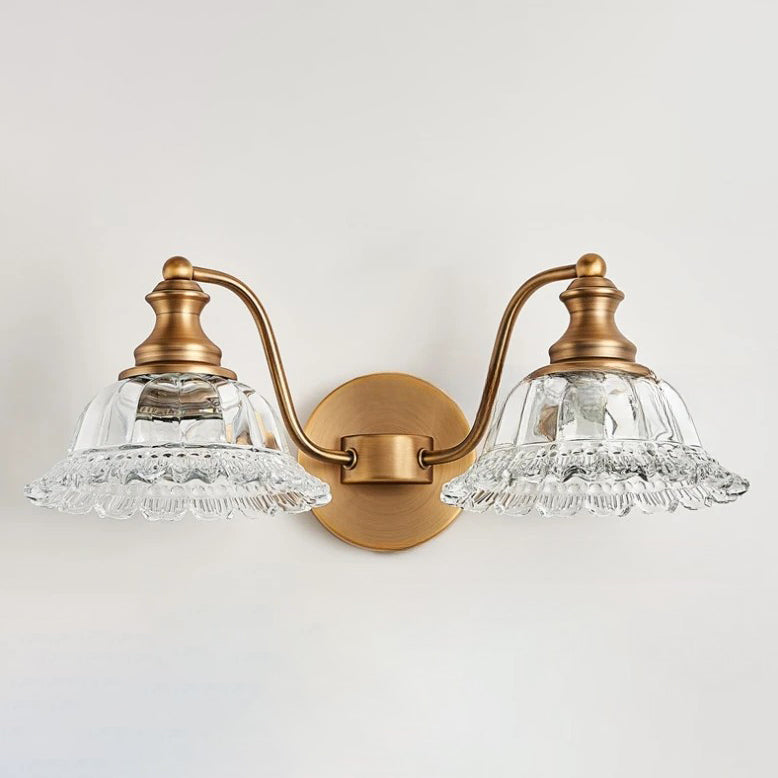 Nordic Petal Iron Glass 2 - Light Wall Sconce Lamp