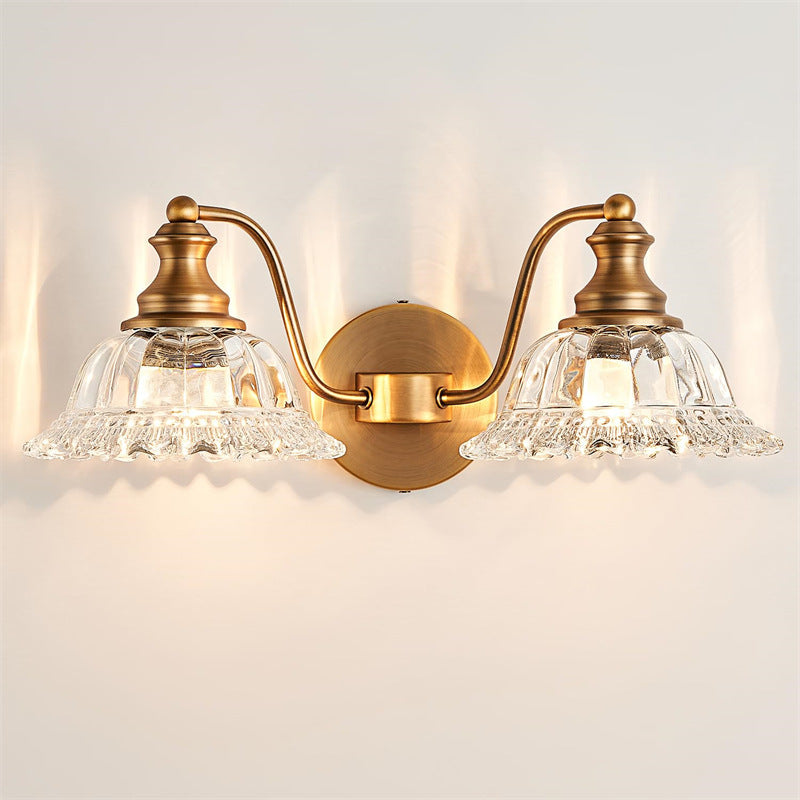 Nordic Petal Iron Glass 2 - Light Wall Sconce Lamp