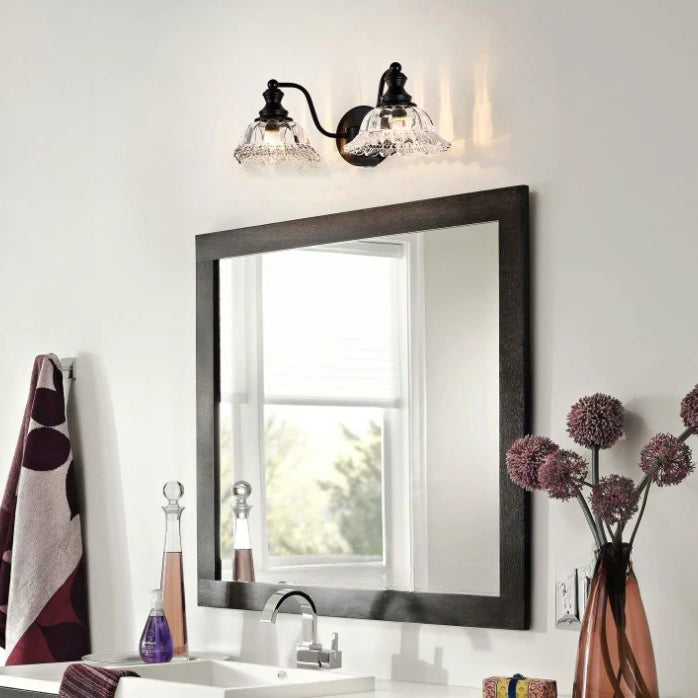Nordic Petal Iron Glass 2 - Light Wall Sconce Lamp