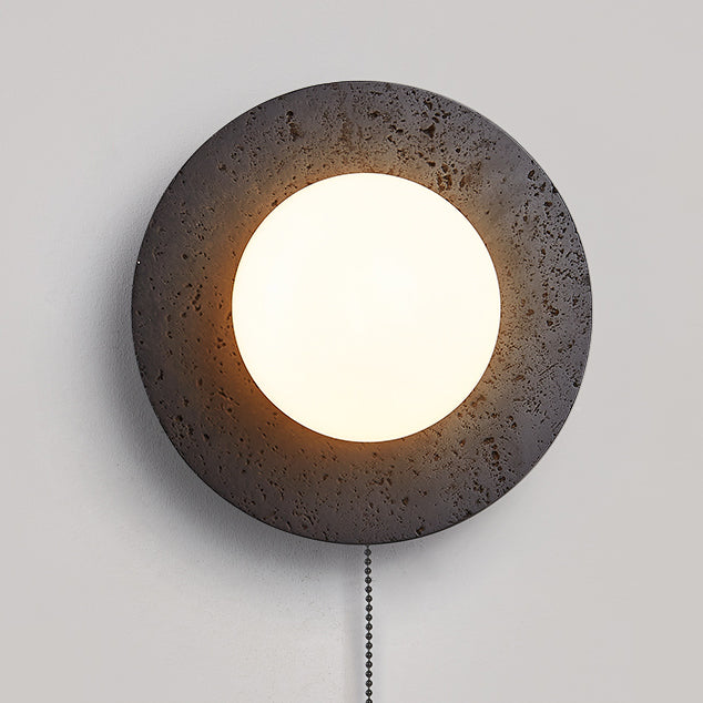 Deco Black Travertine Glass 1 - Light Wall Sconce Lamp