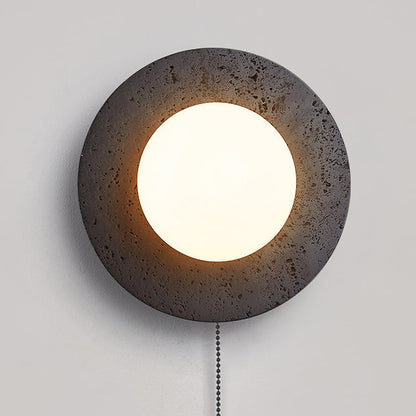 Deco Black Travertine Glass 1 - Light Wall Sconce Lamp