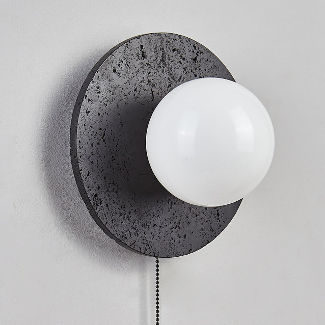 Deco Black Travertine Glass 1 - Light Wall Sconce Lamp