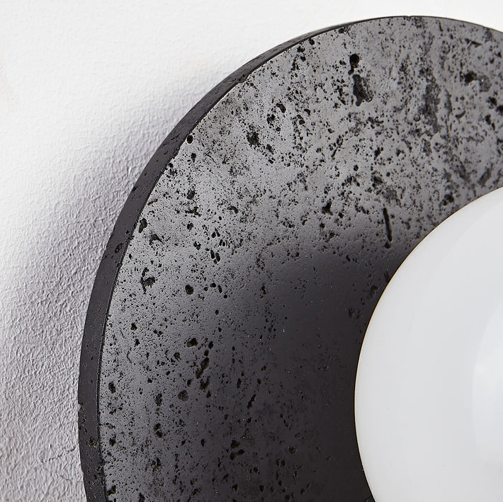 Deco Black Travertine Glass 1 - Light Wall Sconce Lamp