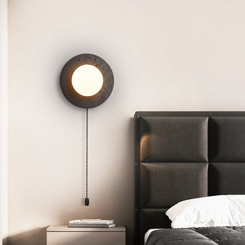Deco Black Travertine Glass 1 - Light Wall Sconce Lamp