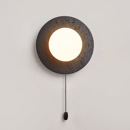 Deco Black Travertine Glass 1 - Light Wall Sconce Lamp