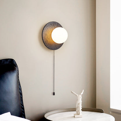 Deco Black Travertine Glass 1 - Light Wall Sconce Lamp