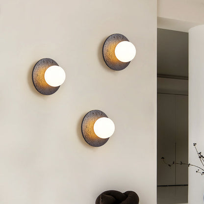 Deco Black Travertine Glass 1 - Light Wall Sconce Lamp