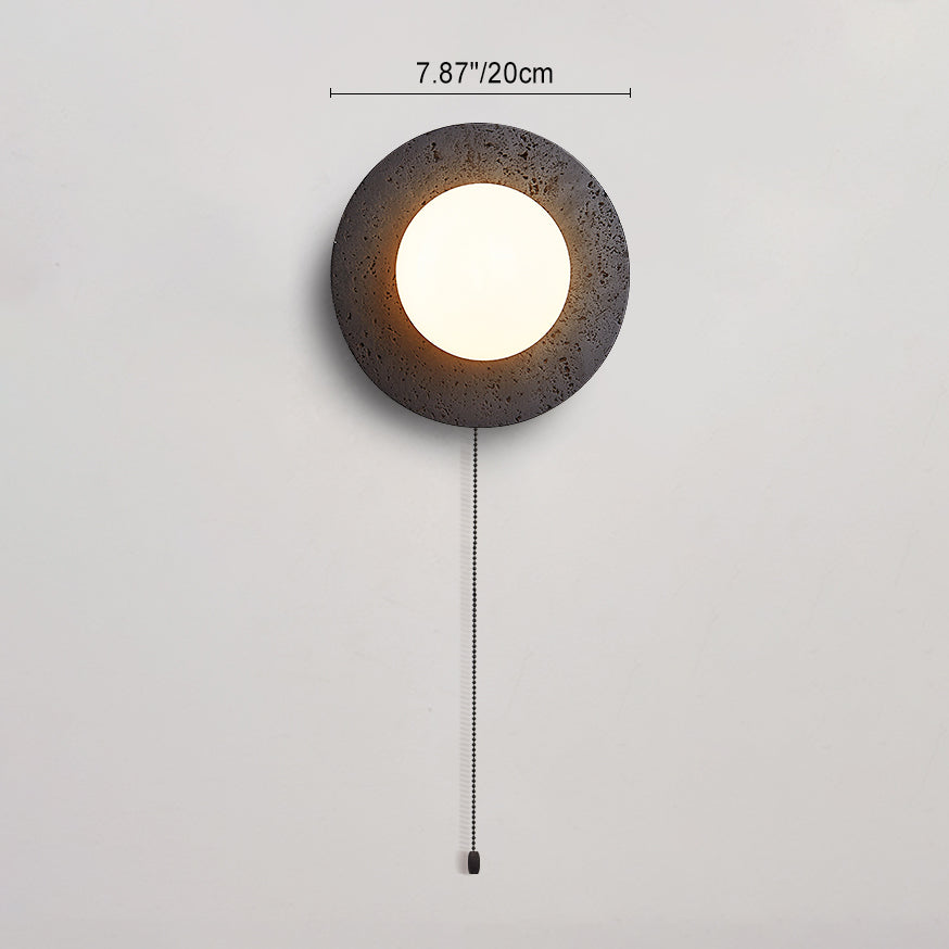 Deco Black Travertine Glass 1 - Light Wall Sconce Lamp