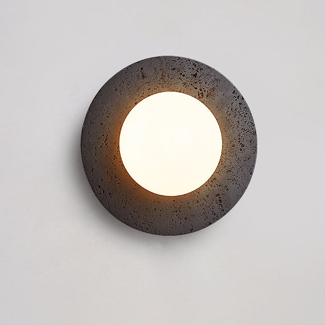Deco Black Travertine Glass 1 - Light Wall Sconce Lamp