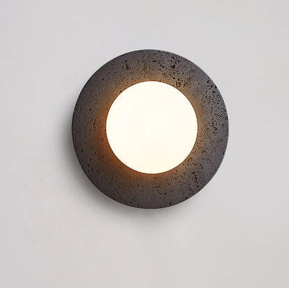 Deco Black Travertine Glass 1 - Light Wall Sconce Lamp