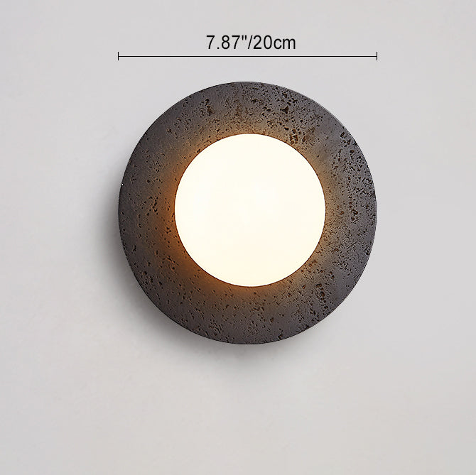 Deco Black Travertine Glass 1 - Light Wall Sconce Lamp