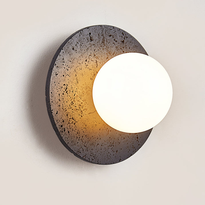 Deco Black Travertine Glass 1 - Light Wall Sconce Lamp