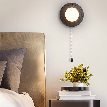 Deco Black Travertine Glass 1 - Light Wall Sconce Lamp