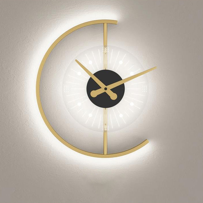 Nordic Clock Shape Acrylic Iron LED Wall Sconce Lamp