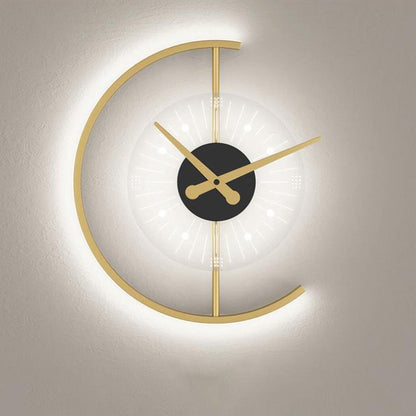 Nordic Clock Shape Acrylic Iron LED Wall Sconce Lamp