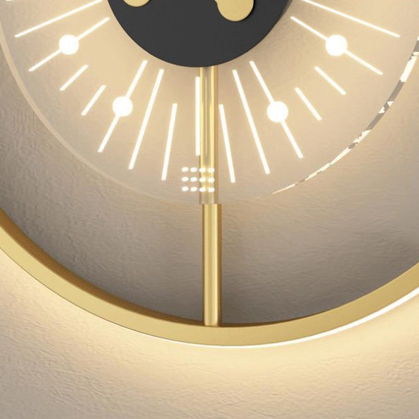 Nordic Clock Shape Acrylic Iron LED Wall Sconce Lamp