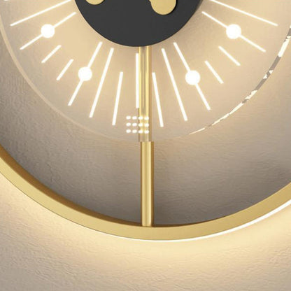 Nordic Clock Shape Acrylic Iron LED Wall Sconce Lamp
