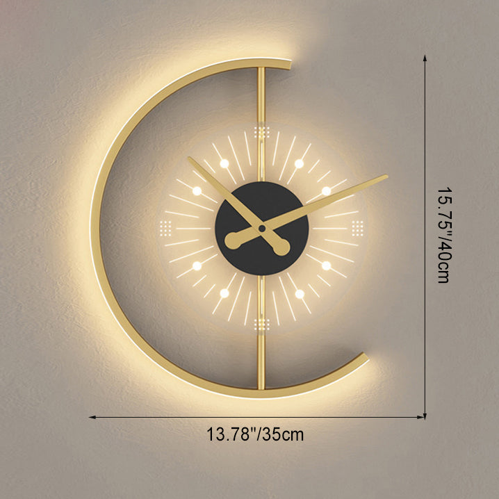 Nordic Clock Shape Acrylic Iron LED Wall Sconce Lamp