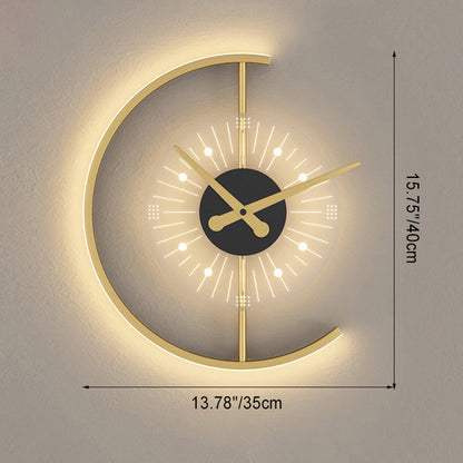 Nordic Clock Shape Acrylic Iron LED Wall Sconce Lamp