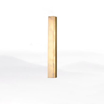 Chinese Long Strip Copper Marble LED Wall Sconce Lamp