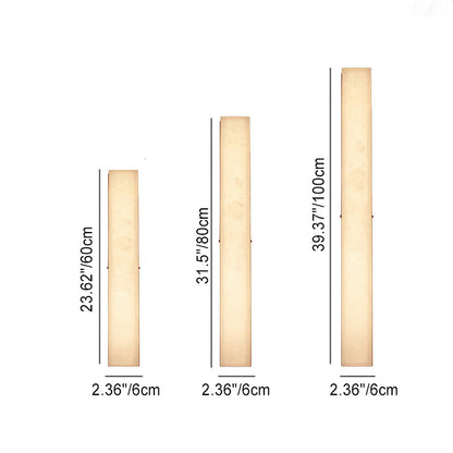 Chinese Long Strip Copper Marble LED Wall Sconce Lamp