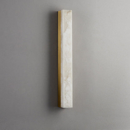 Chinese Long Strip Copper Marble LED Wall Sconce Lamp