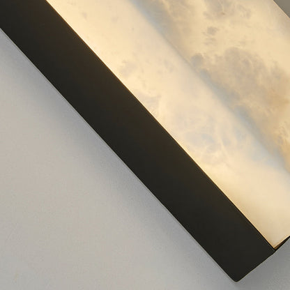 Chinese Long Strip Copper Marble LED Wall Sconce Lamp
