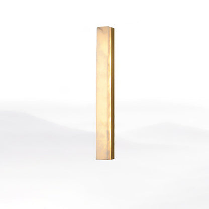 Chinese Long Strip Copper Marble LED Wall Sconce Lamp