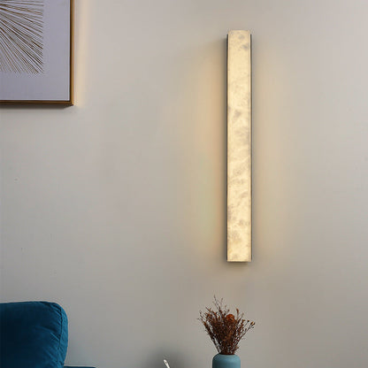 Chinese Long Strip Copper Marble LED Wall Sconce Lamp