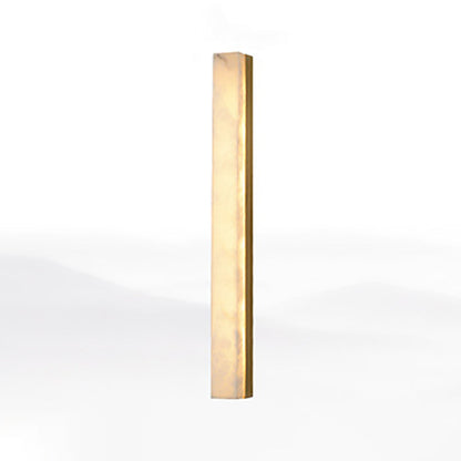 Chinese Long Strip Copper Marble LED Wall Sconce Lamp