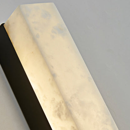 Chinese Long Strip Copper Marble LED Wall Sconce Lamp