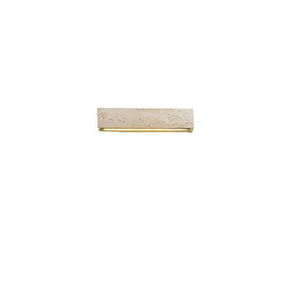Rectangle Cube Yellow Travertine LED Wall Sconce Lamp