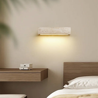 Rectangle Cube Yellow Travertine LED Wall Sconce Lamp