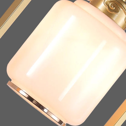 Chinese Deer Iron Hardware Glass 1 - Light Wall Sconce Lamp