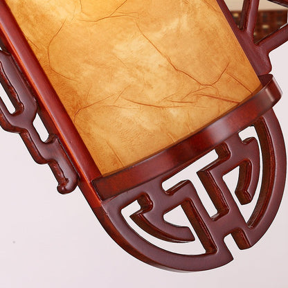 Chinese Lampshade Wood 1/2 - Light Wall Sconce Lamp