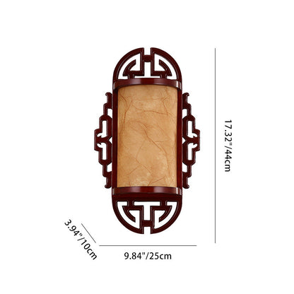 Chinese Lampshade Wood 1/2 - Light Wall Sconce Lamp