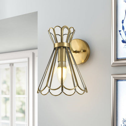 Retro Cone Full Copper Glass 1 - Light Wall Sconce Lamp