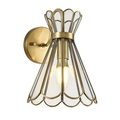 Retro Cone Full Copper Glass 1 - Light Wall Sconce Lamp