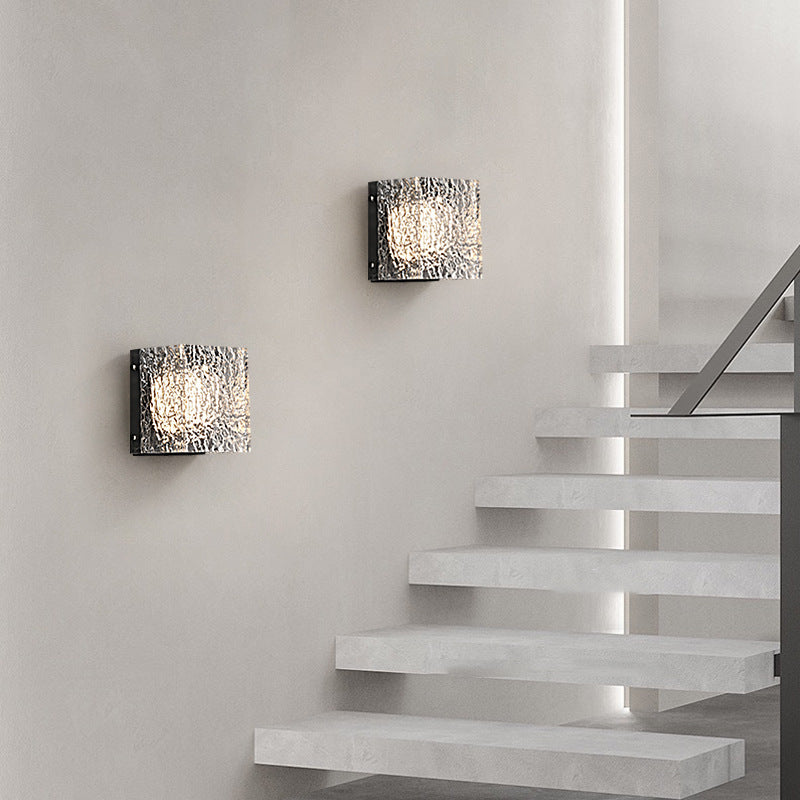 Deco Transparent Ripples Lampshade LED Wall Sconce Lamp